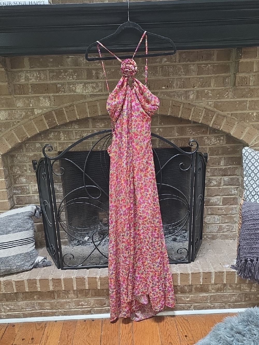 Commense Pink Multi Floral Print Dress